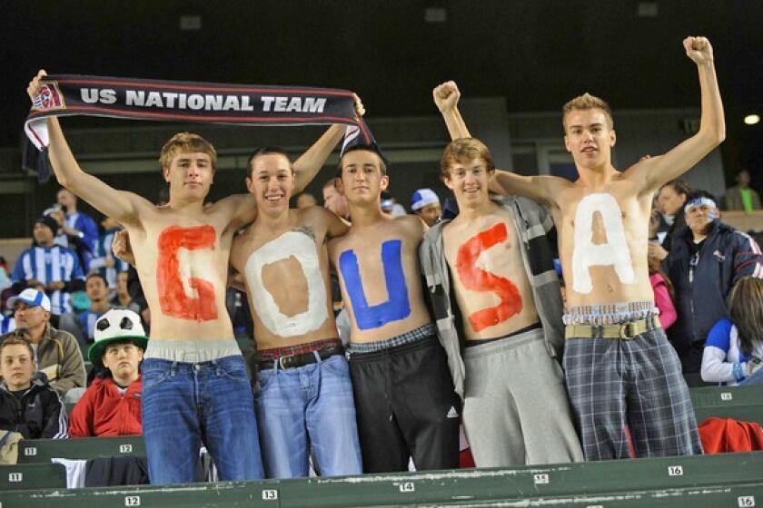 Los Angeles' soccer fan base is relatively small compared with that of other cities around the world, but it is no less devoted. Here, a group shows its true colors at a U.S.-Honduras friendly in January 2010 at the Home Depot Center in Carson.