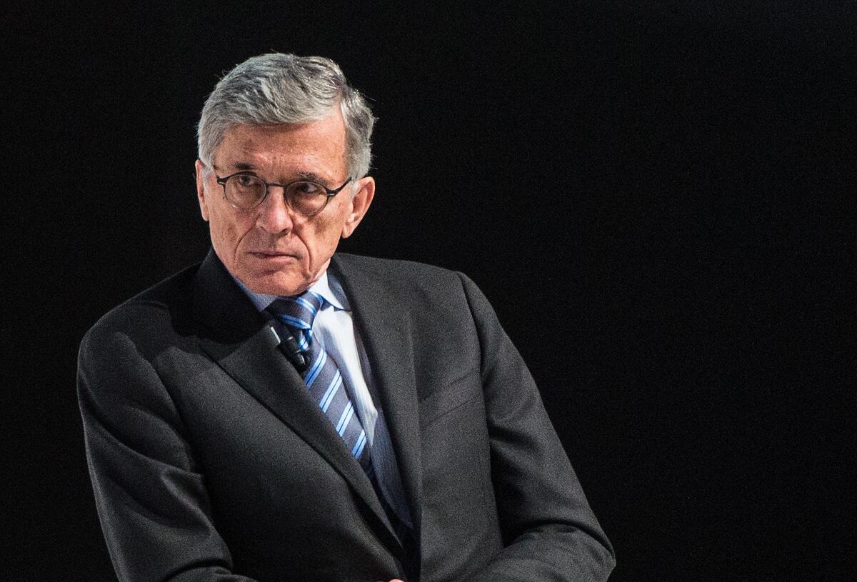 Federal Communications Commission Chairman Tom Wheeler speaks during the Mobile World Congress 2015 conference in Barcelona, Spain, in March.