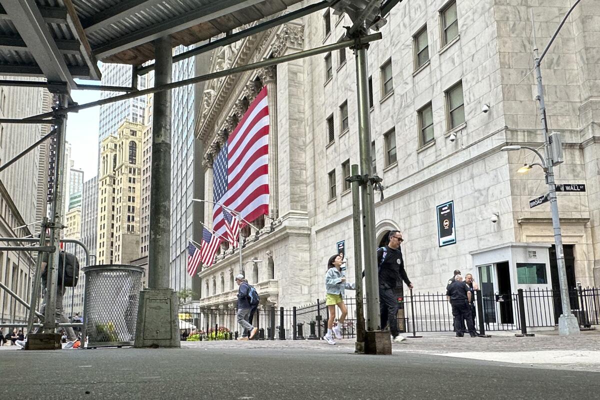 The front of the New York Stock Exchange.