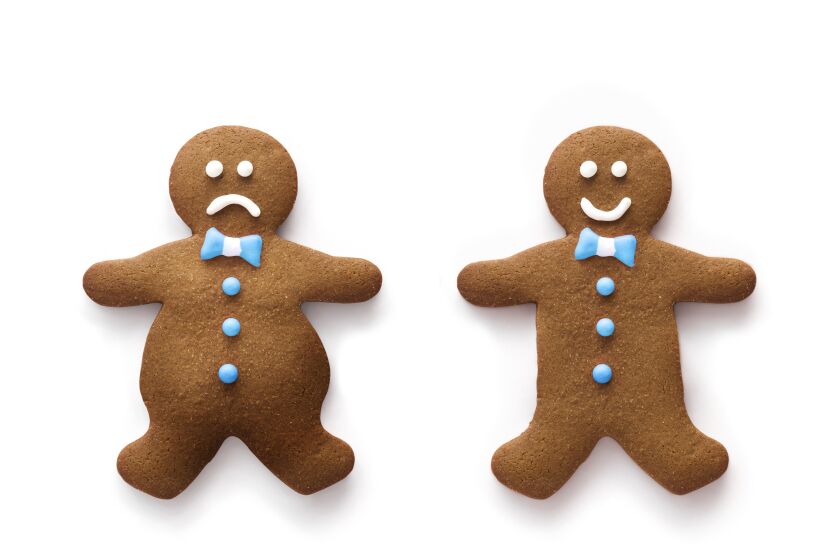Obese and healthy weight gingerbread men.