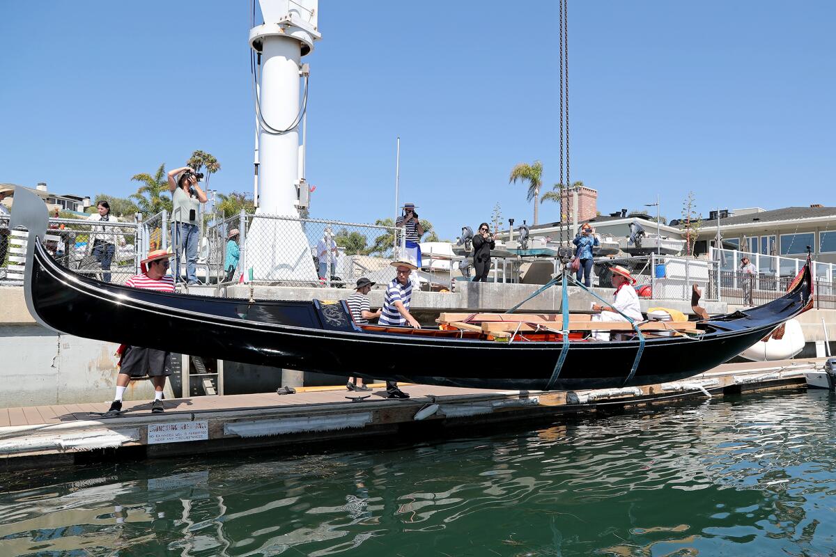 Luna is lowered down into the harbor at Bahia Corinthian Yacht Club.