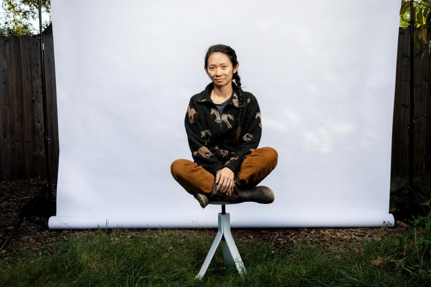 FOR ENVELOPE DIRECTORS ROUNDTABLE ISSUE RUNNING 1/28/ 2021. DO NOT USE PRIOR** LOS ANGELES, CA - NOVEMBER 13: Director Chloe Zhao is photographed in promotion of her film, "Nomadland," in the backyard of her home, outside Los Angeles, CA, Friday, Nov. 13, 2020. Zhao's second movie, Marvel's "The Eternals," was also supposed to release in 2020, but was pushed into 2021 because of Covid-19. (Jay L. Clendenin / Los Angeles Times) FOR ENVELOPE DIRECTORS ROUNDTABLE ISSUE RUNNING in 2021. DO NOT USE PRIOR**LOS ANGELES, CA - NOVEMBER 13: Director Chloe Zhao is photographed in promotion of her film, "Nomadland," in the backyard of her home, outside Los Angeles, CA, Friday, Nov. 13, 2020. Zhao's second movie, Marvel's "The Eternals," was also supposed to release in 2020, but was pushed into 2021 because of Covid-19. (Jay L. Clendenin / Los Angeles Times) FOR ENVELOPE DIRECTORS ROUNDTABLE ISSUE RUNNING in 2021. DO NOT USE PRIOR**