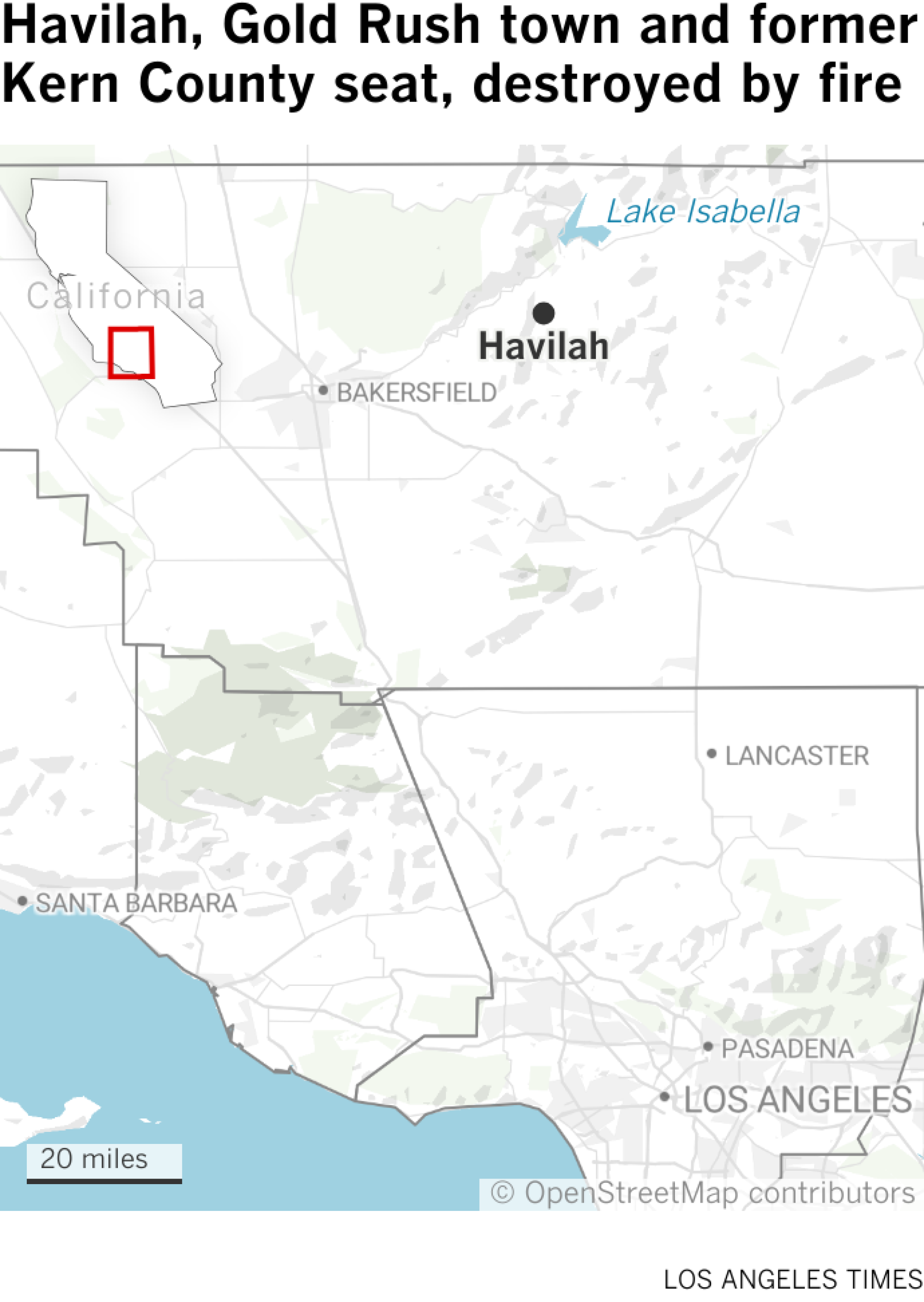 Havilah, Gold Rush town and former Kern County seat, destroyed by fire