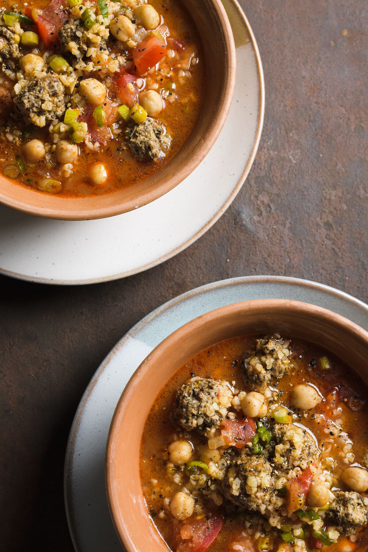 A hearty chickpea soup with bulgur and lamb.