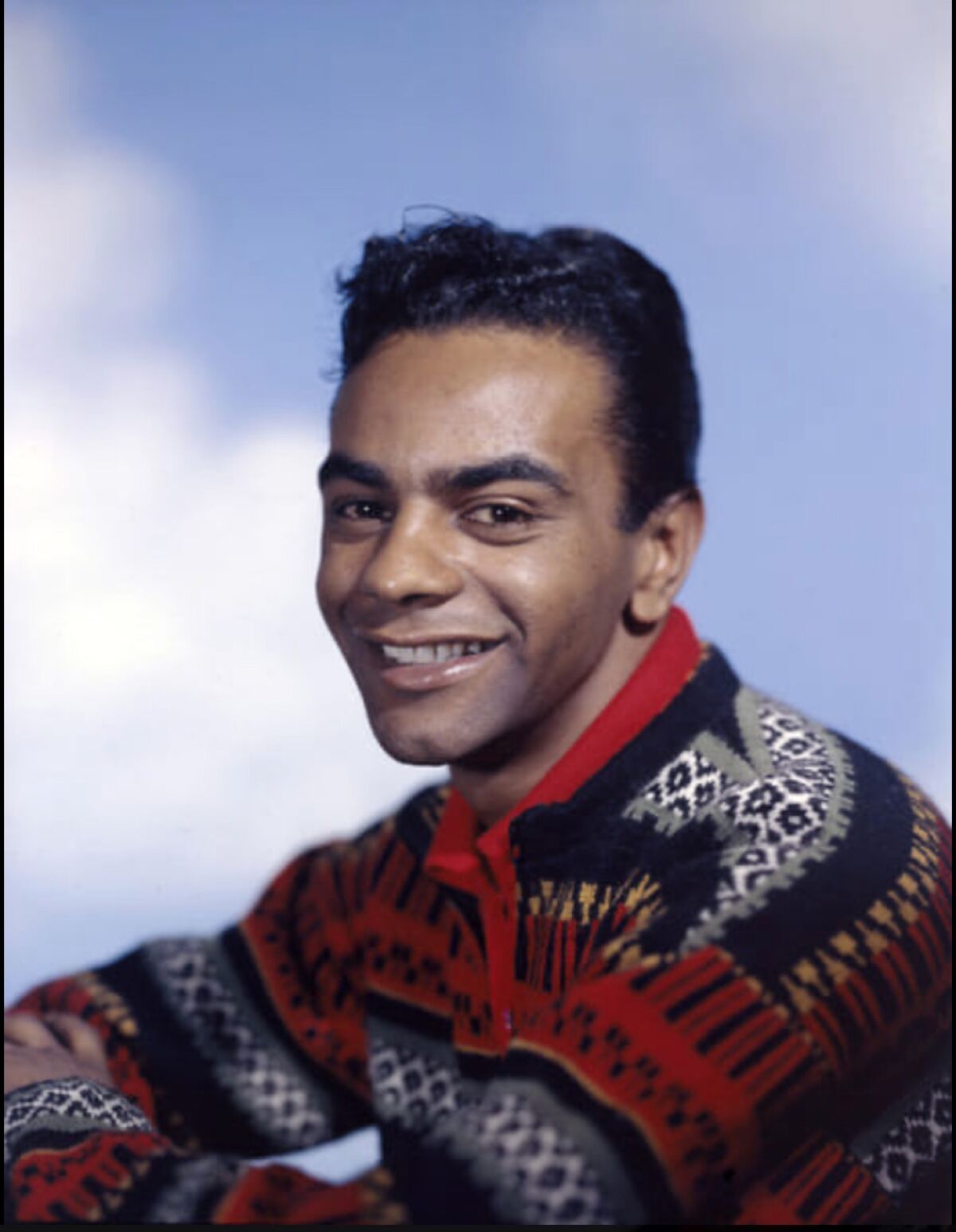 Mathis feeling festive in the late 1950s.