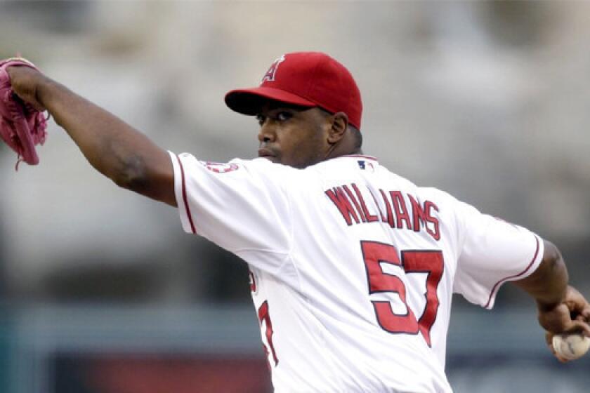 Jerome Williams has an ERA of 3.08 in six starts, lower than any of the other Angels' starters