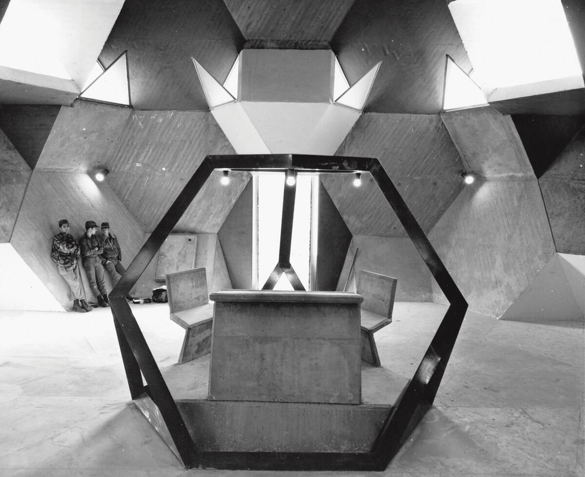 Synagogue, Officers Training School, Zvi Hecker; Alfred Neumann, Mitzpe Ramon, Israel, 1968.