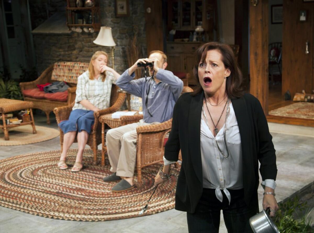 Sigourney Weaver has returned to the New York stage in a new play by Christopher Durang currently running at Lincoln Center's Mitzi E. Newhouse Theater.