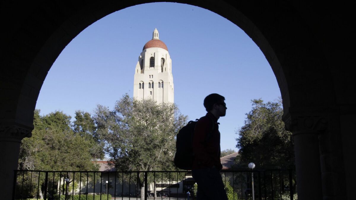 Hoover Tower at Stanford University is pictured in this 2012 photo.