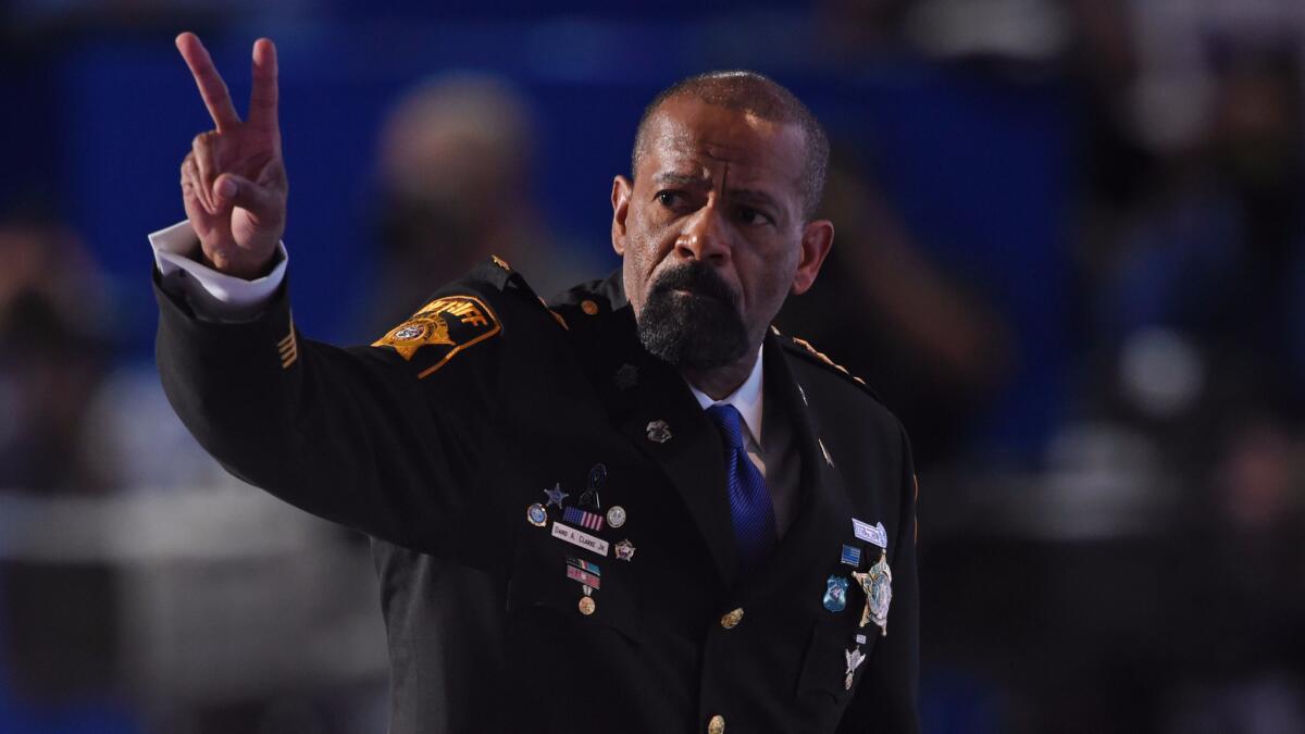 Milwaukee County Sheriff David Clarke was one of the few black speakers at the Republican National Convention in Cleveland in July.