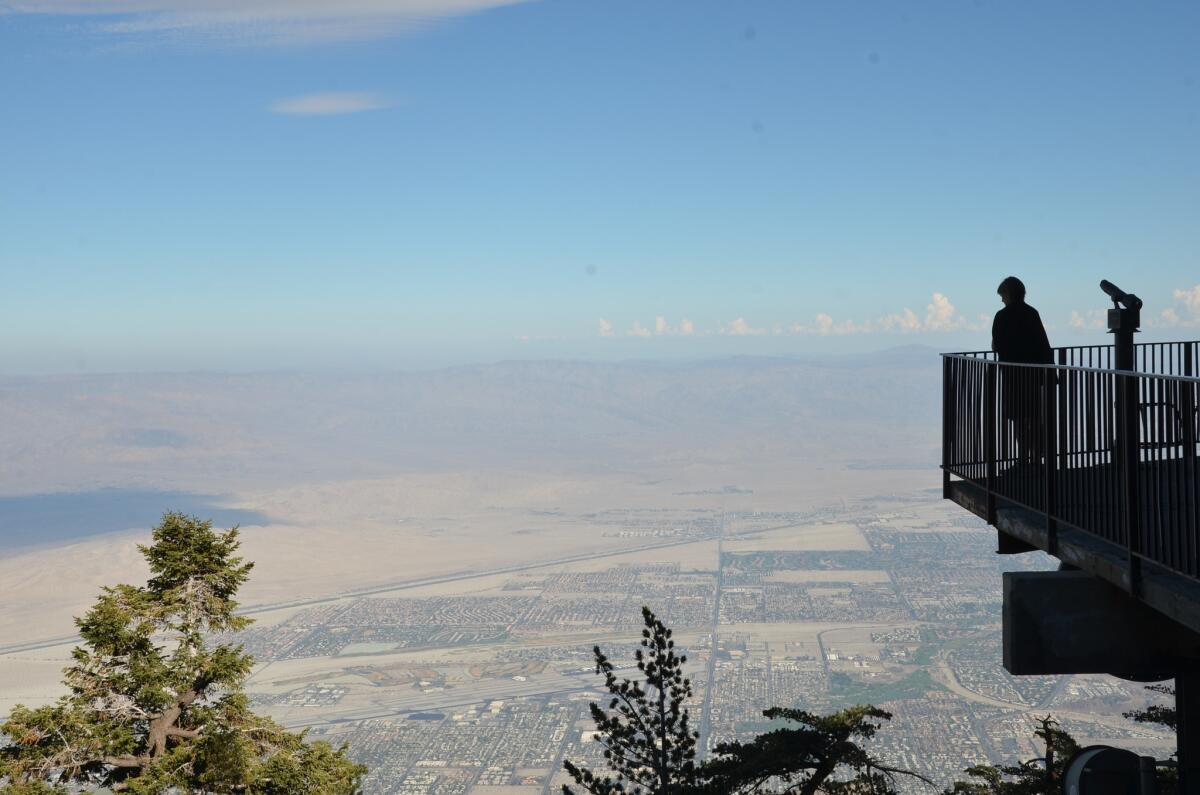 Lonely Planet picked Palm Springs and the surrounding desert as a must-see 2017 destination. The photo shows the views from the Aerial Tram that climbs about 8,500 feet above the desert floor.