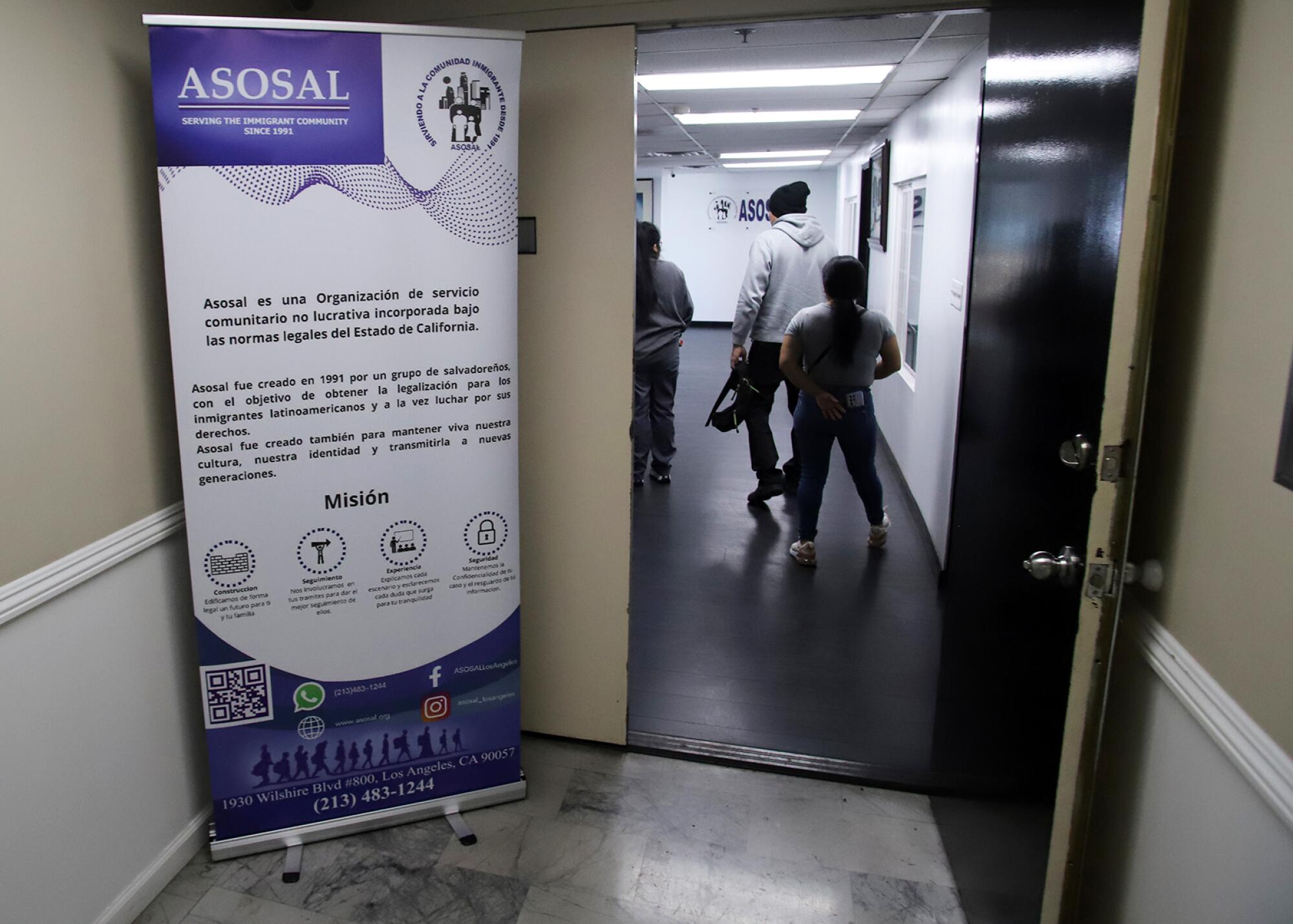 The office of ASOSAL, the Association of Salvadorans of Los Angeles, a non-profit