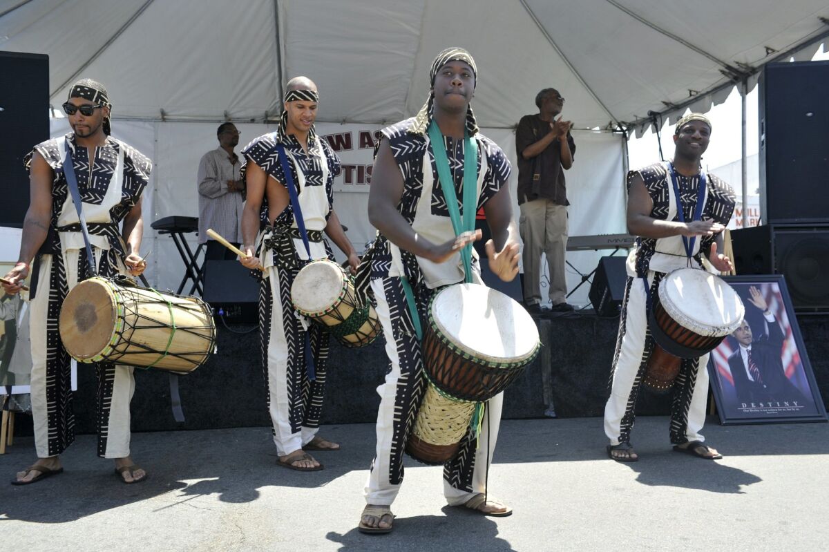 The Teye Sa Throsanne African Drum and Dancers preform at a Juneteenth celebration in 2013.