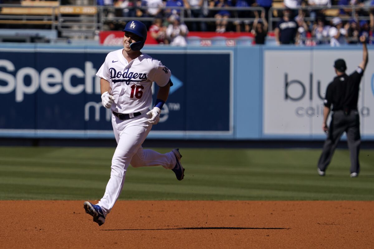 Will Smith rounds the bases on a first-inning home run July 2, 2022.