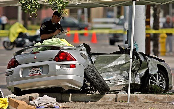 Angels Nick Adenhart crash scene