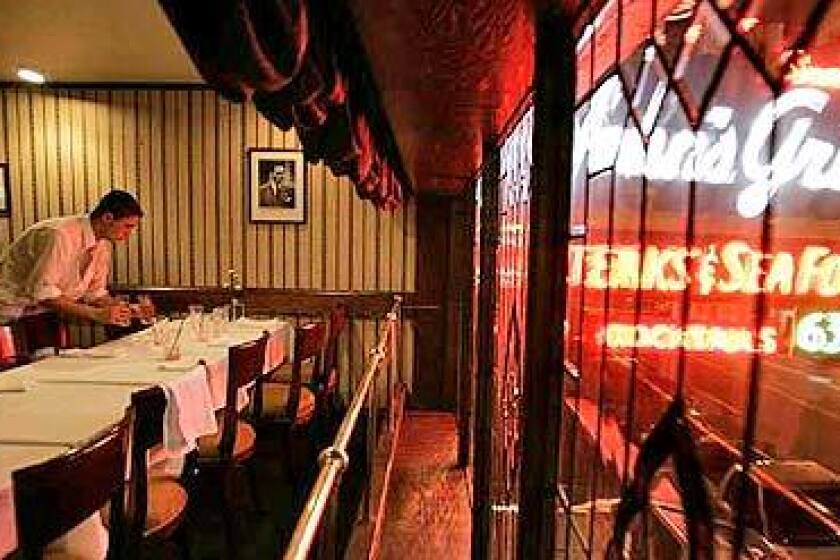 If you're like Dashiell Hammett's "Falcon" detective, you'll order the chops, baked potato and sliced tomato at this San Francisco dining spot.