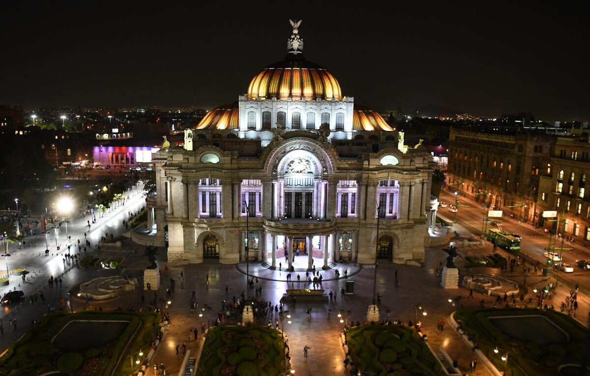 A view from the Sears building of the Palacio de Bellas Artes in Mexico City.