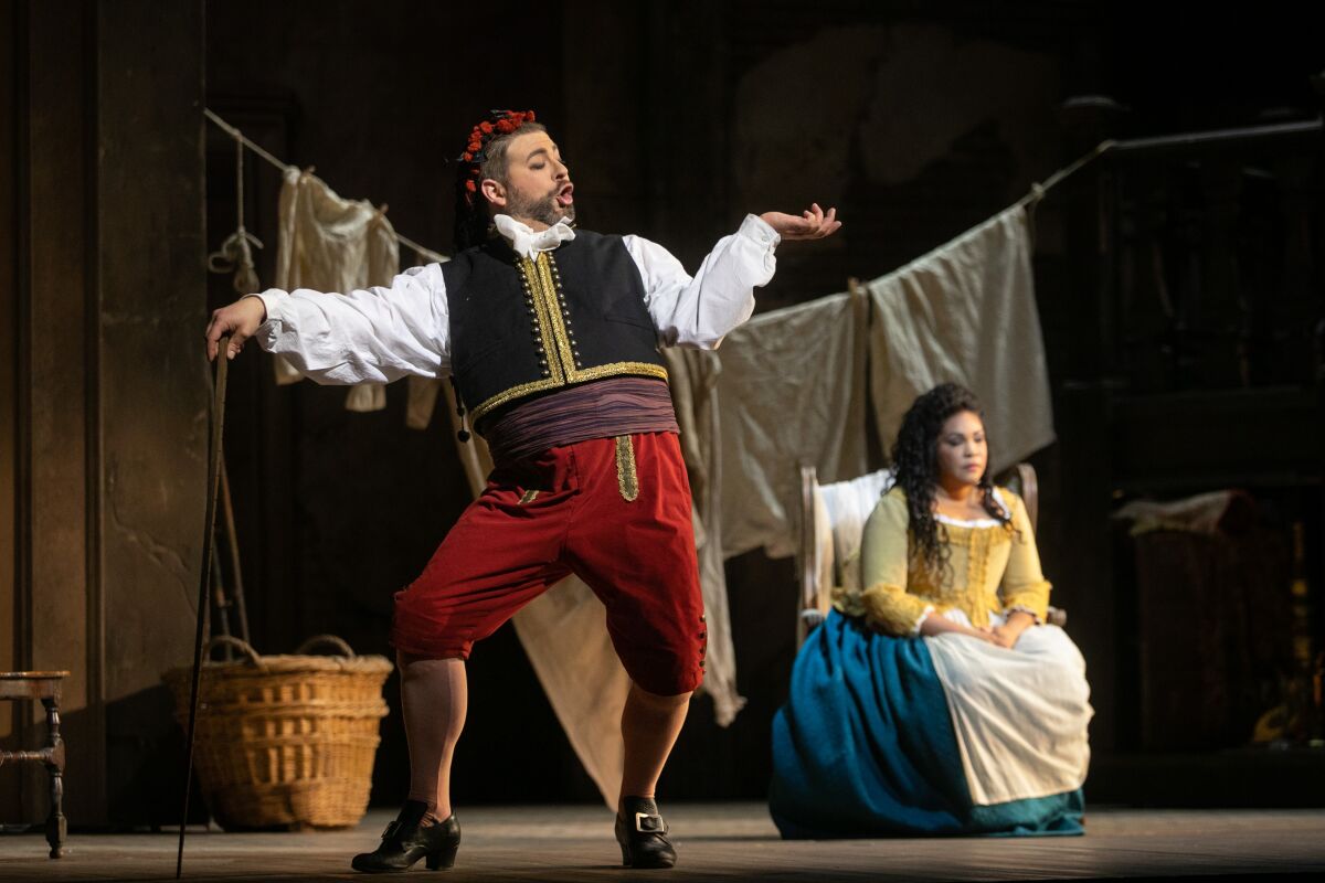 Craig Colclough as Figaro and Janai Brugger as Susanna in L.A. Opera's new production of Mozart's " The Marriage of Figaro."