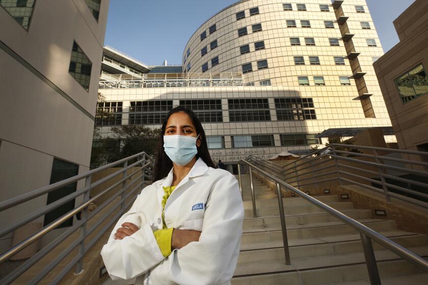 LOS ANGELES, CA - FEBRUARY 11: Dr. Ritu Salani, whose specialty is Gynecologic Oncology at Ronald Reagan UCLA Medical Center in Los Angeles talks about women delaying preventative exams/treatments due to COVID. "Screening is so important," said Dr. Salani. "If we don't catch it now, it may present at more advanced stages when it's more challenging to treat, or more aggressive therapies might be needed, and with poorer outcomes." UCLA on Thursday, Feb. 11, 2021 in Los Angeles, CA. (Al Seib / Los Angeles Times).