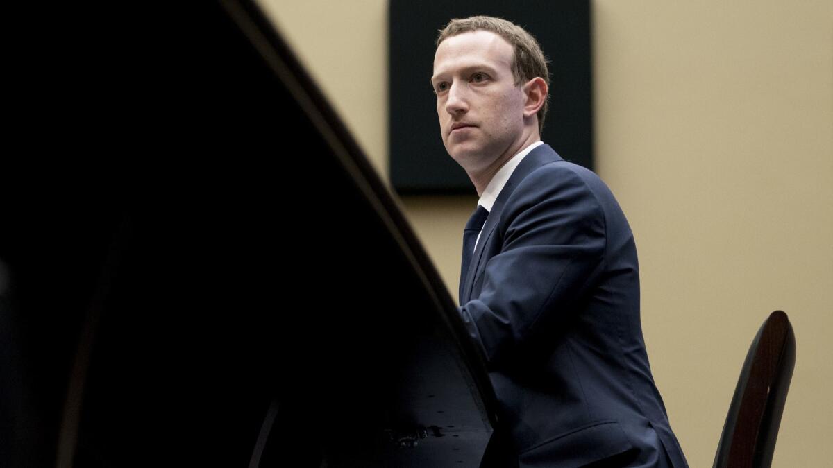 Facebook CEO Mark Zuckerberg testifies at a hearing on Capitol Hill in Washington on April 11, 2018.