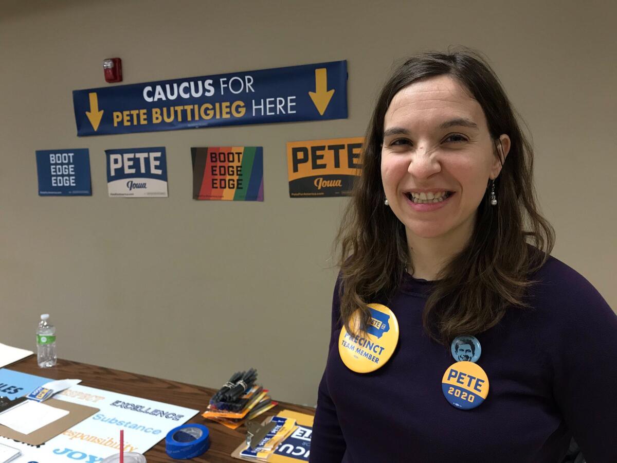 VOTER VOICE: Lena Rydberg Freese, a 37-year-old physician from Waukee, decided to start volunteering for Pete ButtigiegÕs campaign after hearing him speak about his faith at a local event about a month ago. She has four children and said sheÕd struggled with how to explain why some of President TrumpÕs remarks in office were inappropriate, and ÒI know I wouldnÕt have that situation with Pete.Ó