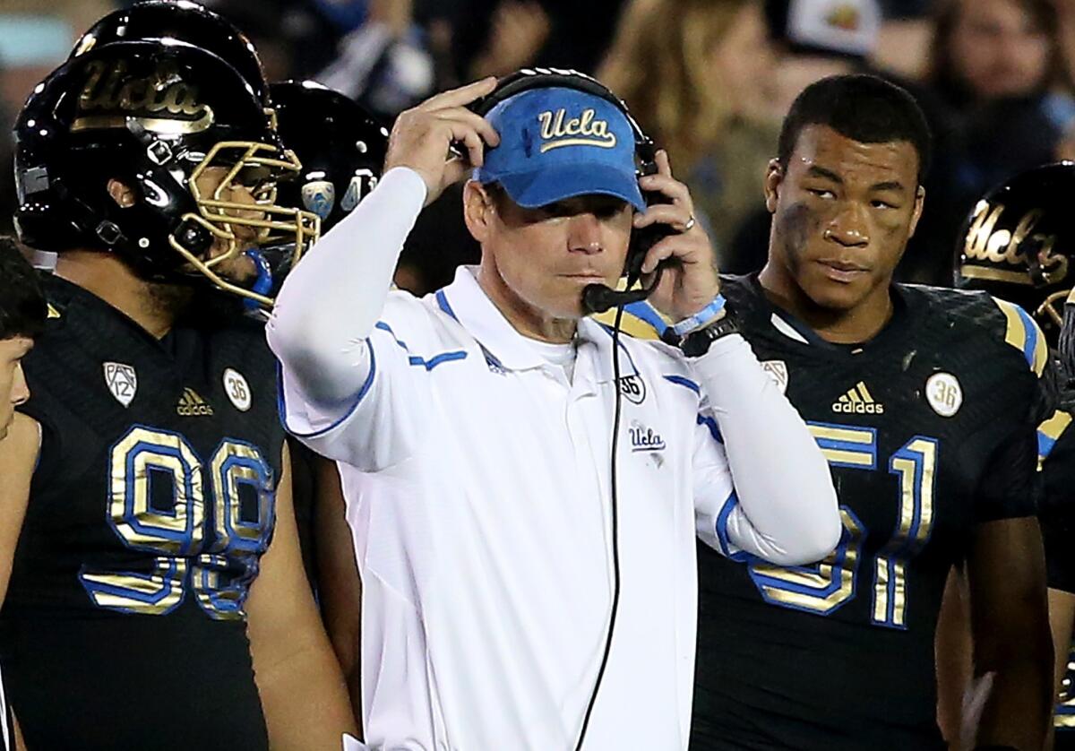 UCLA Coach Jim Mora says hard-fought games in the first half of the season have prepared the Bruins for tough, late-season conference contests.