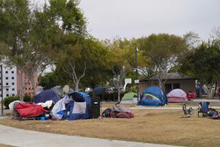 Chula Vista, CA - August 23: At Harborside Park in Chula Vista, CA., an estimated 4 dozen people live at the park in tents. (Nelvin C. Cepeda / The San Diego Union-Tribune)