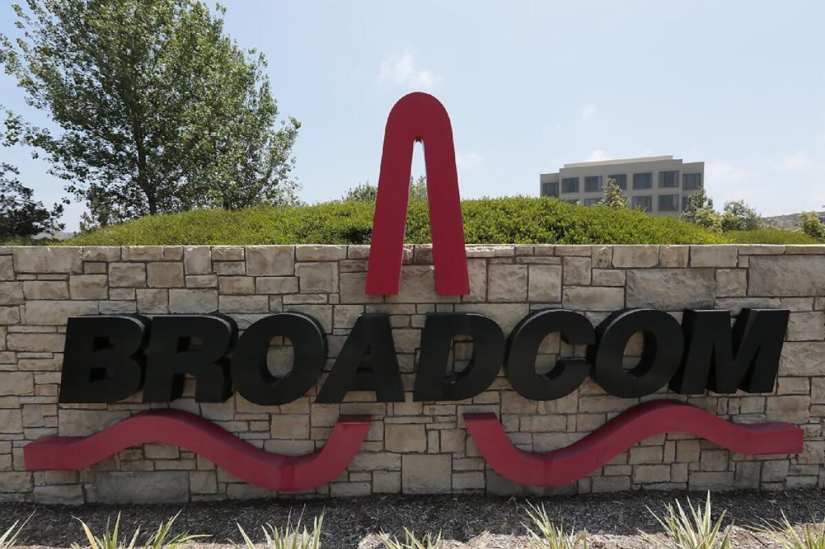 Chip maker Broadcom Corp. in Irvine has agreed to a $37-billion buyout offer from Avago Technologies Ltd.