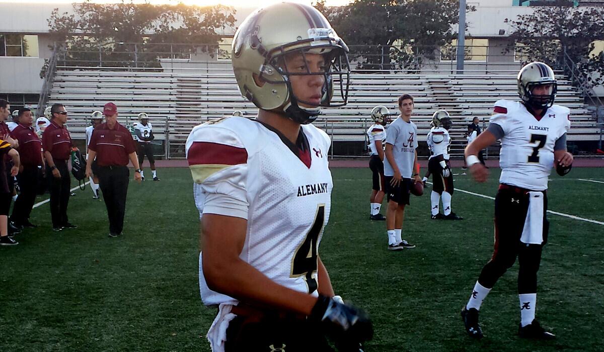 Alemany's Brandon Pierce had a 35-yard touchdown reception in a 45-15 victory over Dorsey on Friday night.