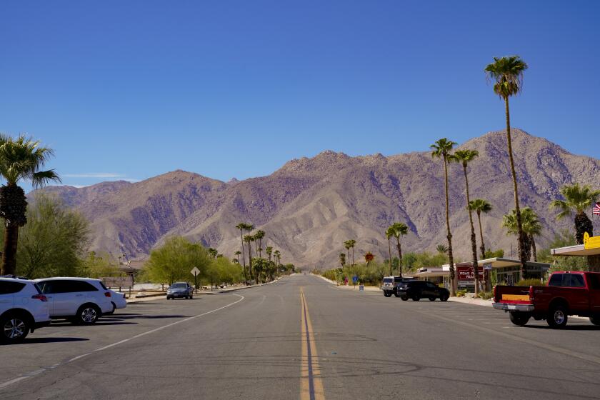 BORREGO SPRINGS, CA - OCTOBER 16: Palm Canyon Drive, the main road into to Borrego Springs town center. (Nelvin C. Cepeda / The San Diego Union-Tribune)