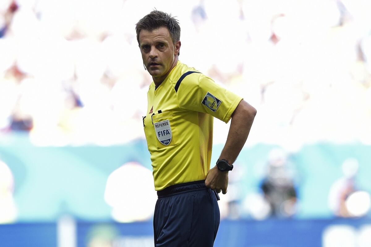 Italian referee Nicolas Rizzoli was given the nod for Sunday's World Cup final between Germany and Argentina.