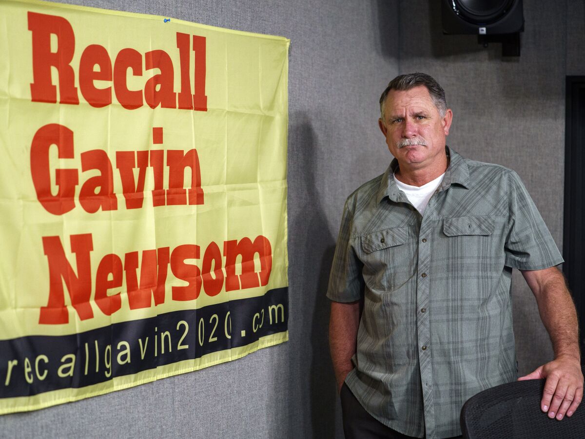 FILE — In this March 27, 2021, file photo Orrin Heatlie, the main organizer for the Recall of California Gov. Newsom campaign
