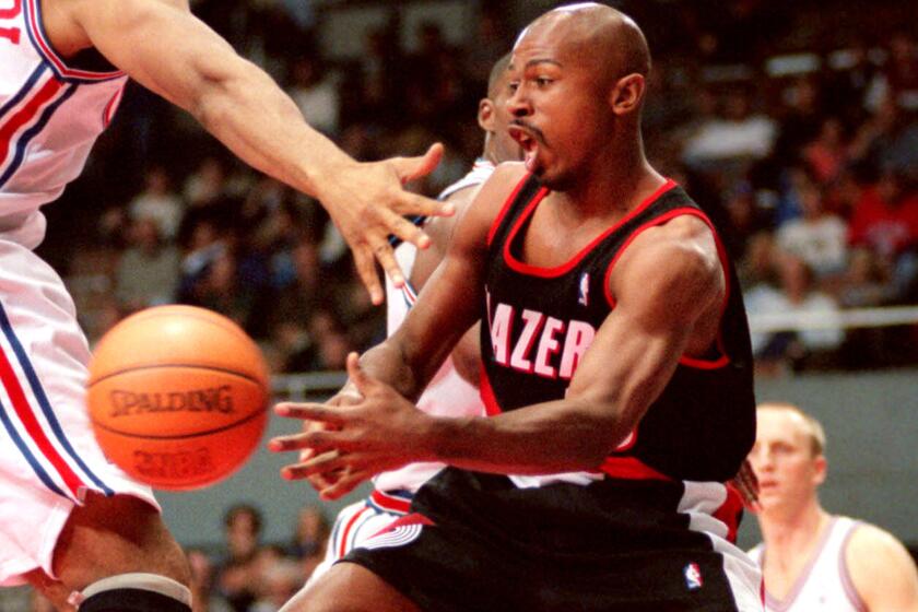 CBS Sports analyst Greg Anthony during his playing days with the Portland Trail Blazers.