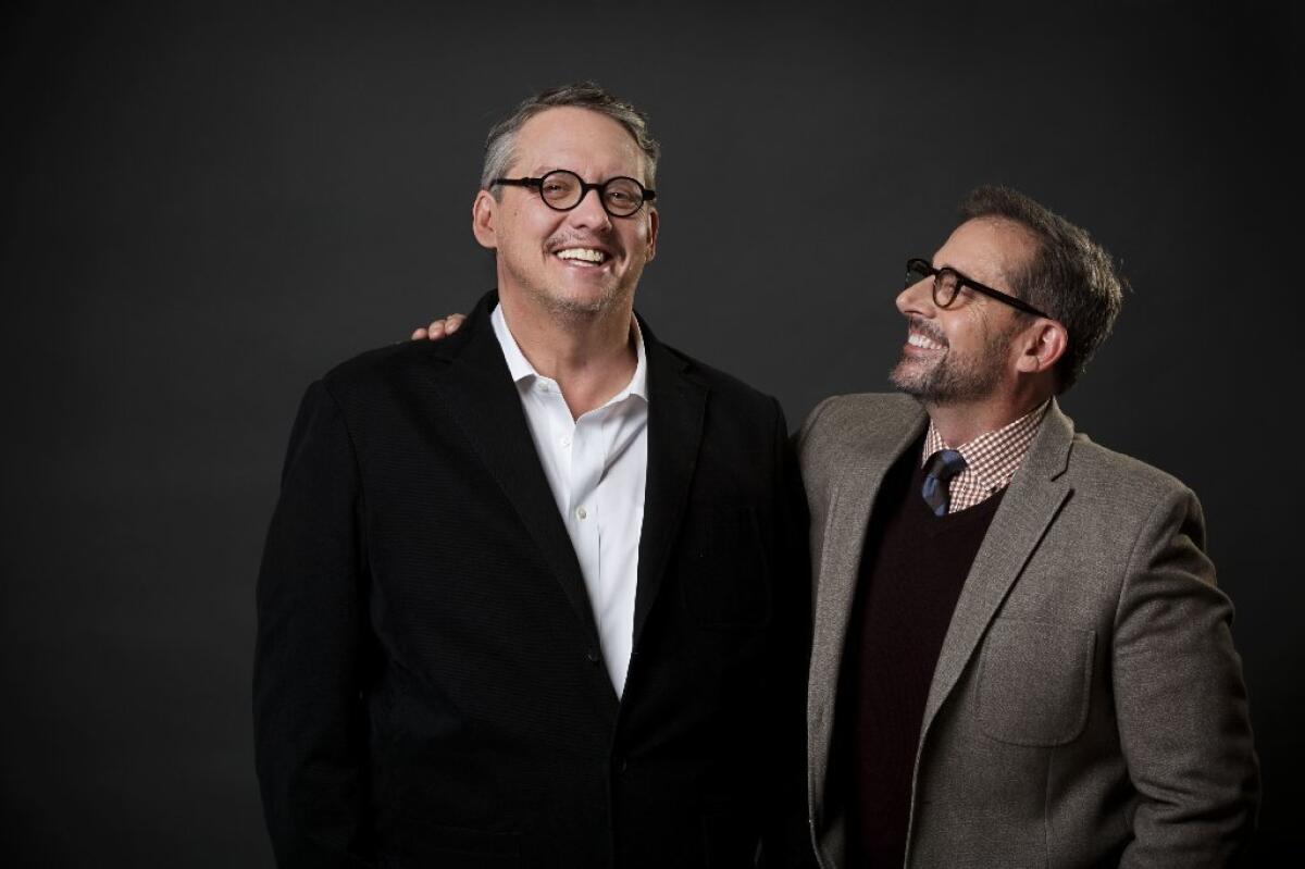 Writer-director Adam McKay and actor Steve Carell from "The Big Short."