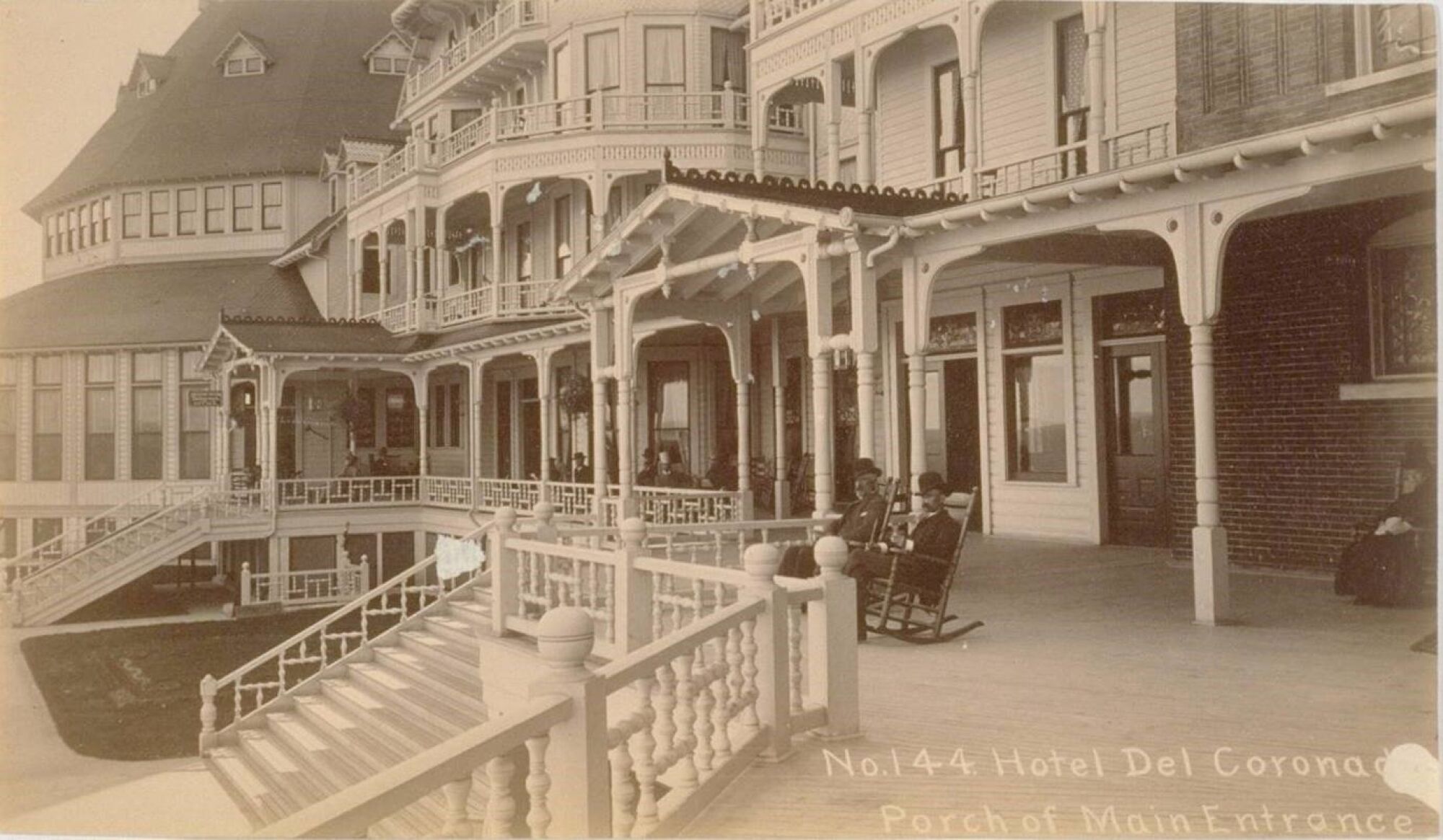 The Hotel Del Coronado's original front porch