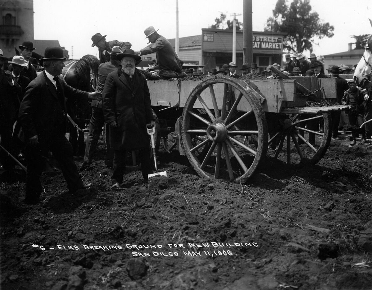 Horton participates in the groundbreaking of a new Elks Lodge in 1906. Horton was a charter member. - UT file photo