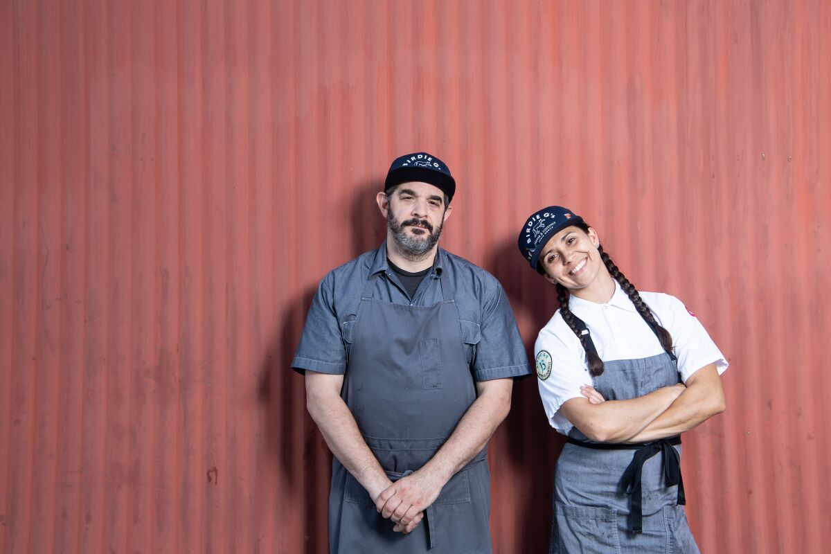Birdie G's chef and co-owner Jeremy Fox and chef de cuisine Brittany Cassidy