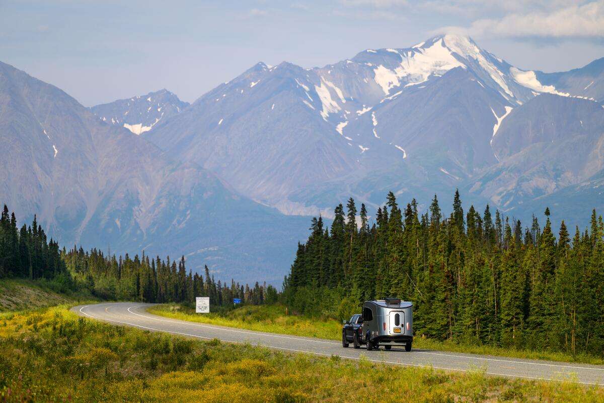 Heading east on the Alaska Highway toward the Yukon village of Haines Junction.