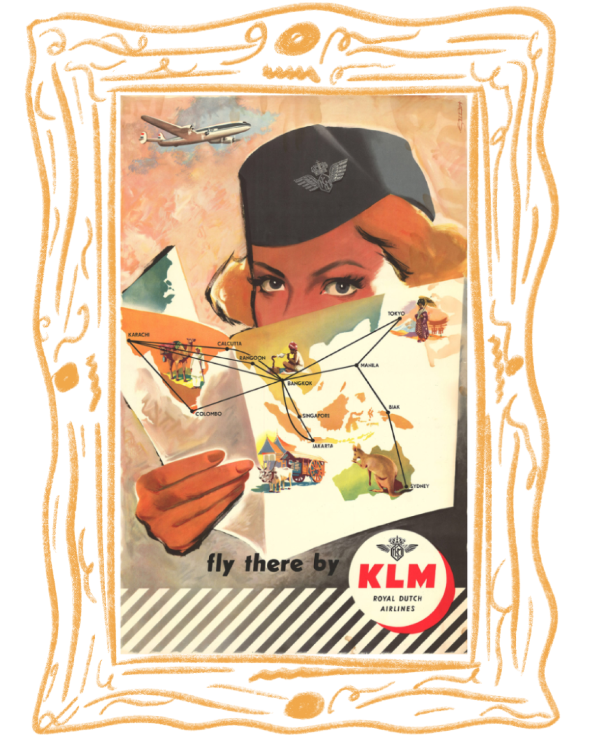 Vintage Royal Dutch Airlines poster