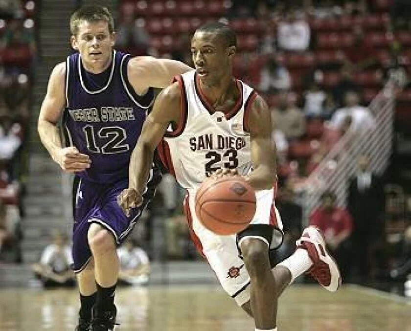 DJ Gay is pictured during his playing days at San Diego State University.