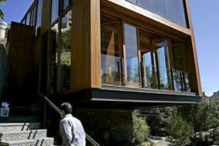 Architect Jeffrey Eyster took an 18-month leave to build his 2,200-square-foot dream green house in the hills above Laurel Canyon. I feel better knowing that paying for building and installing green products leads to a healthier lifestyle for my family, the greater community and the environment, he said.