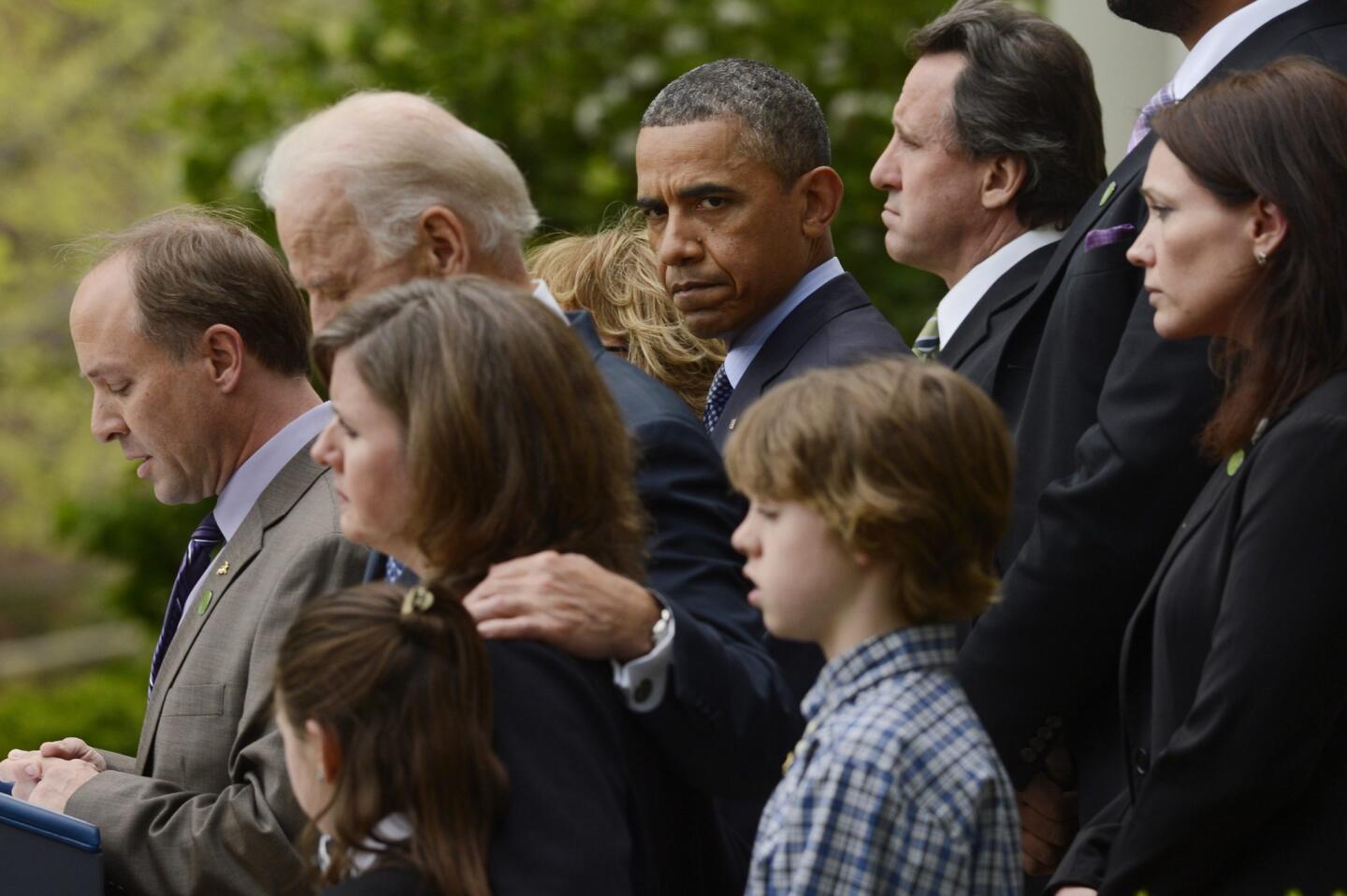 Obama, Biden and Newtown families