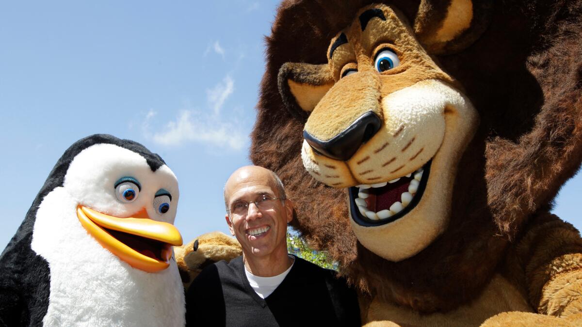 A DreamWorks Animation investor has sued CEO Jeffrey Katzenberg, shown in 2012, over terms of Comcast's planned acquisition of DreamWorks Animation.