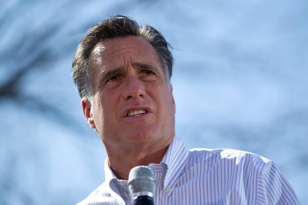 Mitt Romney speaks in St. Louis, Mo. on March 13. Despite his claim to be the candidate with the broadest national appeal, Romney has failed to win anywhere in the Republican strongholds of the rural Midwest and the Deep South.