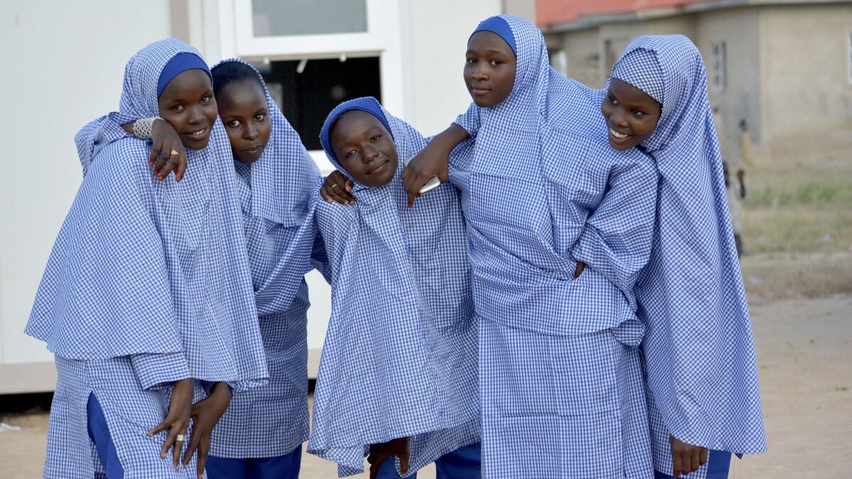 After missing years of schooling because of attacks by Nigerian Islamist extemists, Boko Haram, these teenagers in a Maiduguri refugee camp have returned to school.