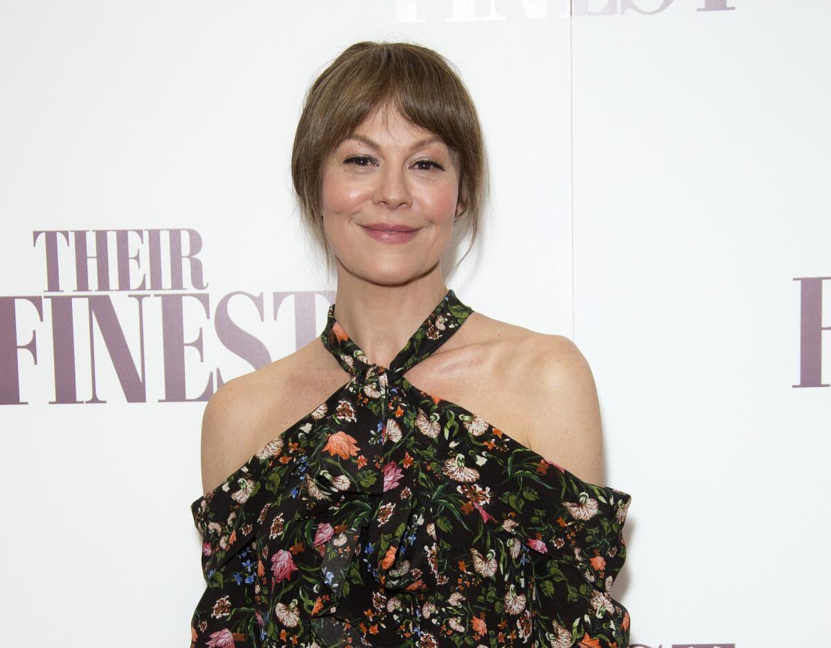 Helen McCrory in a floral dress