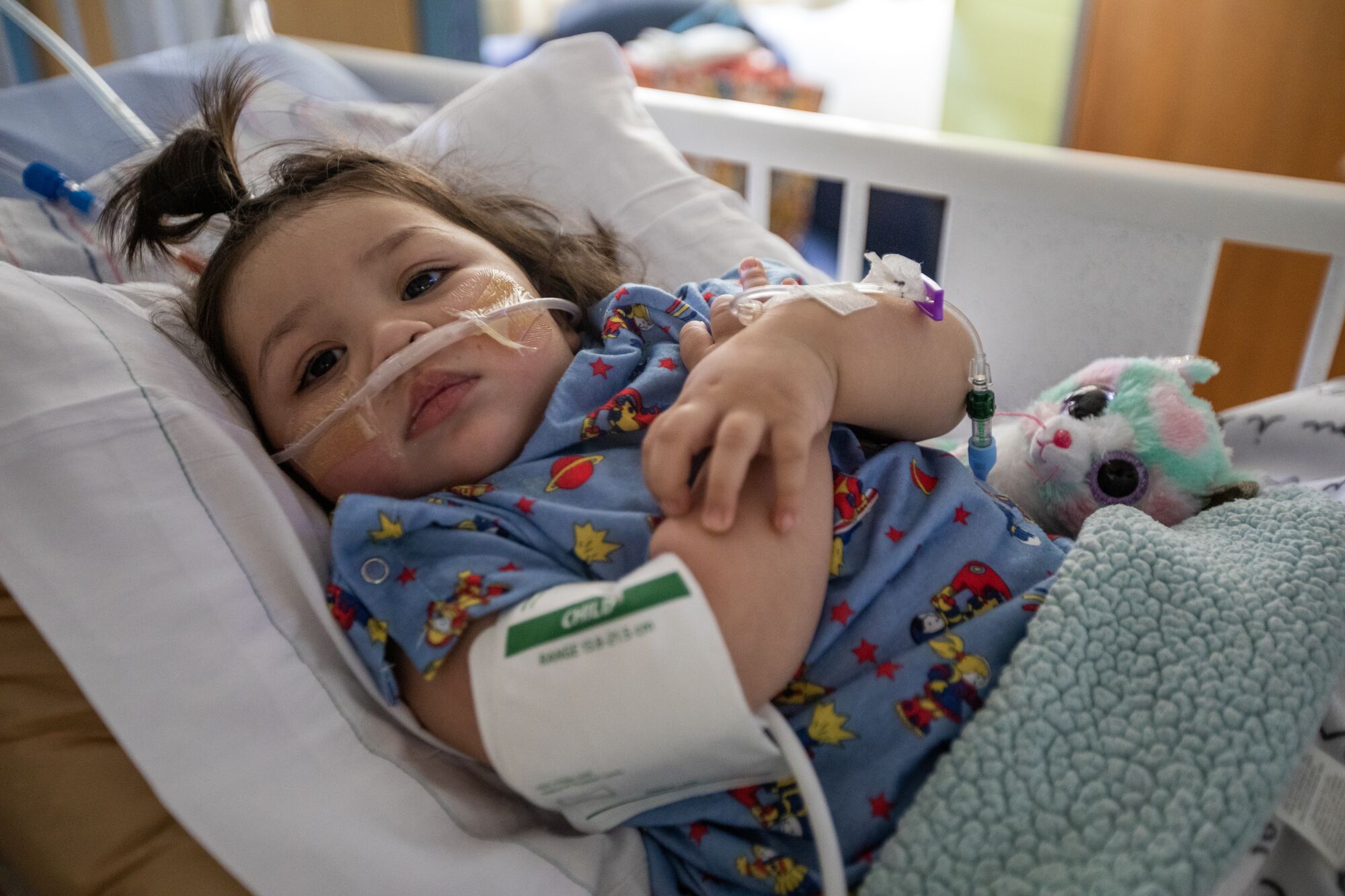 Emilia Zarazua, 16 bulan, adalah pasien di Rumah Sakit Anak Universitas Loma Linda. 