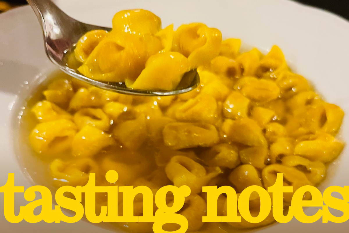 Tortellini en brodo at Osteria Bottega in Bologna, Italy.