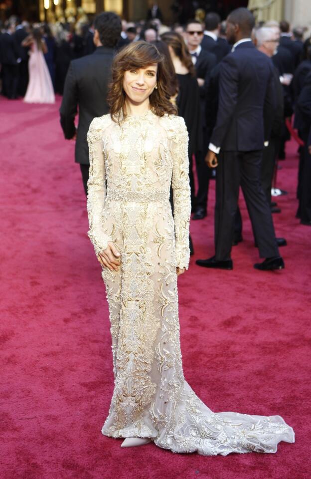 Sally Hawkins, a supporting actress nominee for "Blue Jasmine," in Valentino at the Oscars.