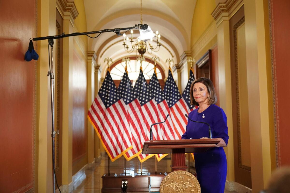 Speaker of the House Nancy Pelosi announced the initation of an impeachment inquiry against President Trump, Sept. 24. 